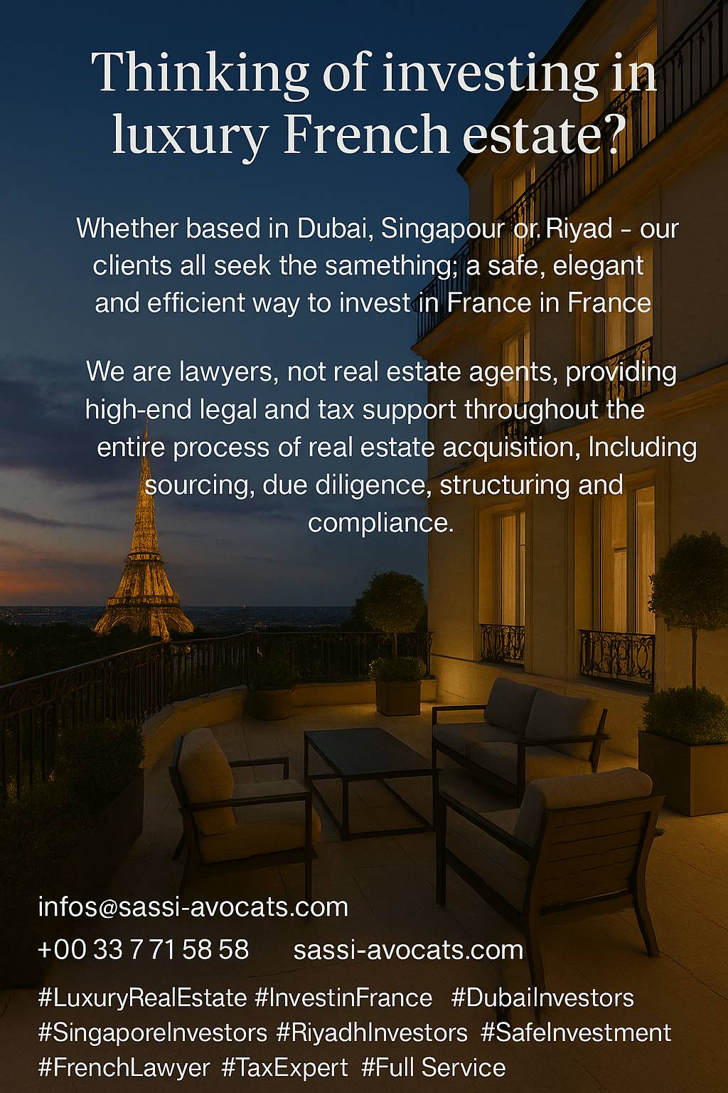 Luxury Real Estate Investment in France — Secure, Legal, and Client-Focused